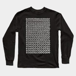 Boo Pattern Design Black and White Long Sleeve T-Shirt